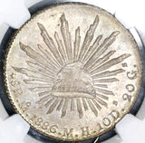 1886-Mo NGC MS 64 Mexico 8 Reales Mint State Silver Coin (19042903C)