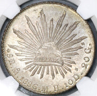 1886-Mo NGC MS 64 Mexico 8 Reales Mint State Silver Coin (19042903C)