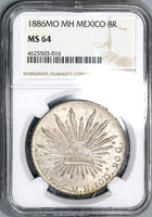 1886-Mo NGC MS 64 Mexico 8 Reales Mint State Silver Coin (19042903C)