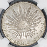1886-Mo NGC MS 64 Mexico Silver 8 Reales Mint State Coin (18032205D)
