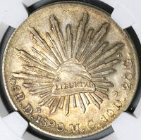 1890-Do MC NGC AU 55 Mexico 8 Reales Durango Mint Silver Coin (23012103C)