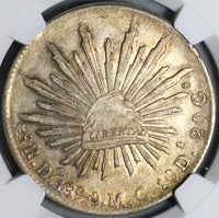 1890-Do MC NGC AU 55 Mexico 8 Reales Durango Mint Silver Coin (23012103C)