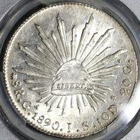 1890-Ga PCGS MS 62 Mexico 8 Reales Guadalajara Mint State Silver Coin (21011501D)