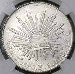 1890-Zs NGC MS 63 Mexico 8 Reales Mint State Lustrous Silver Coin (19070601C)