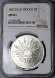 1891-Do NGC MS 63 Mexico 8 Reales Durango Mint State Silver Coin (22062301C)