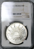 1892-Ca NGC MS 63 Mexico 8 Reales Silver Chihuahua Mint Lustrous Coin (17102603D)