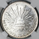 1892-Ga NGC MS 63 Mexico 8 Reales Guadalajara Mint State Silver Coin (20041802C)