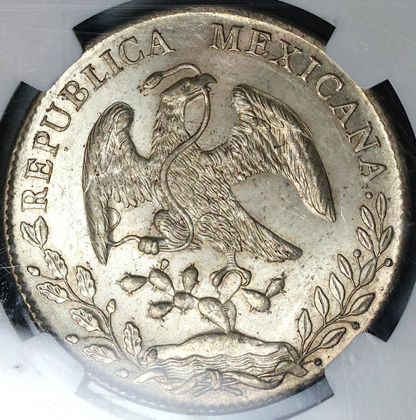 1893-As NGC MS 64 Mexico 8 Reales Rare Alamos Mint State Silver