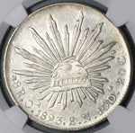 1893-Oa NGC AU Det Mexico 8 Reales Oaxaca Mint Last Silver Coin (21081201C)