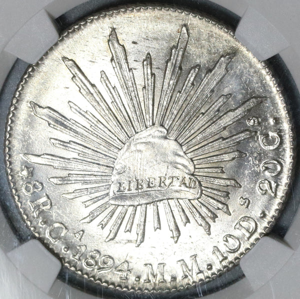1894-Ca NGC MS 64 Mexico 8 Reales Siilver Mint State Chihuahua Coin POP 6/2 (20021601D)