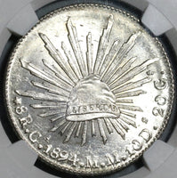 1894-Ca NGC MS 64 Mexico 8 Reales Siilver Mint State Chihuahua Coin POP 6/2 (20021601D)