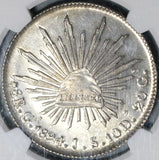 1894-Ga NGC MS 64+ Mexico 8 Reales Guadalajara Mint State Silver Coin (20061301C)