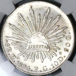 1894-Ho NGC MS 62 Mexico 8 Reales Hermosillo Mint State Silver Coin (23021702C)