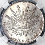 1890-Ho NGC MS 64 Mexico 8 Reales Hermosillo Mint State Very Scarce Silver Coin (20050101C)