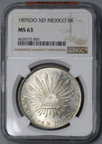 1895-Do NGC MS 63 MEXICO 8 Reales Last Silver Durango Coin POP 4/0 (18091006C)