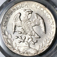 1896-Cn PCGS MS 62 Mexico 8 Reales Culiacan Silver Cap Rays Mint State Coin (22082302C)