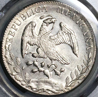 1896-Cn PCGS MS 62 Mexico 8 Reales Culiacan Silver Cap Rays Mint State Coin (22082302C)