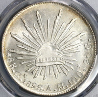 1896-Cn PCGS MS 63 Mexico 8 Reales Culiacan Mint State Silver Coin (19063004C)