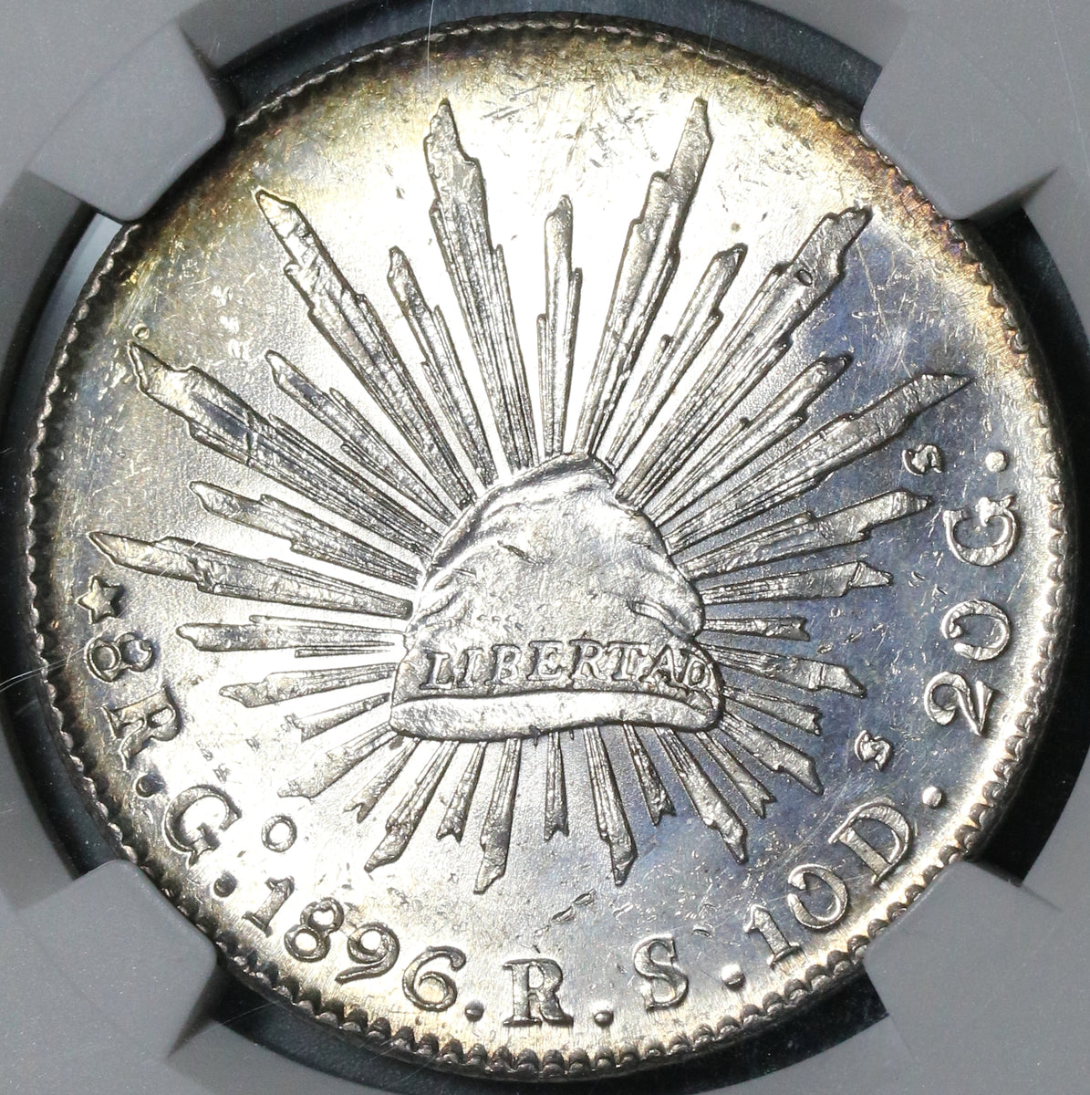 1896-Go NGC MS 63 Mexico 8 Reales Guanajuanto Mint State Silver