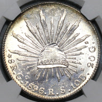 1896-Go NGC MS 63 Mexico 8 Reales Guanajuanto Mint State Silver Coin (20070203C)