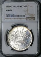 1896-Go NGC MS 63 Mexico 8 Reales Guanajuanto Mint State Silver Coin (20070203C)