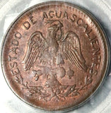 1915 PCGS MS 63 Aguascalientes 20 centavos Mexico Revolution RB Coin POP 1/0 (23012901D)
