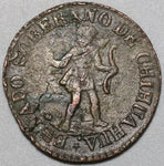 1833 Mexico Chihuahua 1/4 Real Un Quarto Bow & Arrow Coin (20051906)