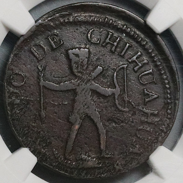 1855 NGC VF 35 Mexico Chihuahua 1/4 Real Un Quarto Bow Arrow Coin POP 3/1 (22022003C)