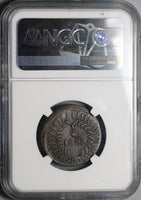 1855 NGC VF 35 Mexico Chihuahua 1/4 Real Un Quarto Bow Arrow Coin POP 3/1 (22022003C)