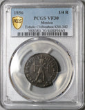 1856 PCGS VF 30 Mexico Chihuahua 1/4 Real Un Quarto Bow Arrow Coin POP 1/0 (22090602C)