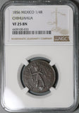 1856 NGC VF 25 Mexico Chihuahua 1/4 Real Un Quarto Bow Arrow Coin (22043001D)
