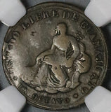 1829 NGC VF 25 Mexico 1/8 Real Guanajuato Un Octavo State Coin POP 2/0 (22090801C)