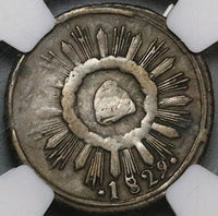 1829 NGC VF 25 Mexico 1/8 Real Guanajuato Un Octavo State Coin POP 2/0 (22090801C)