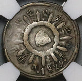1829 NGC VF 25 Mexico 1/8 Real Guanajuato Un Octavo State Coin POP 2/0 (22090801C)