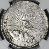1914 NGC AU Det Guerrero 2 pesos Silver & Gold Mexico Revolution Coin (21032901C)