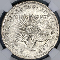 1914 NGC MS 63 Guerrero 2 Pesos Silver Gold Mexico Revolution Coin (18062001C)