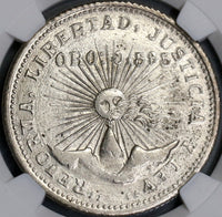 1914 NGC MS 63 Guerrero 2 Pesos Silver Gold Mexico Revolution Coin (18062001C)