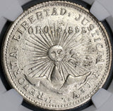 1914 NGC MS 63 Guerrero 2 Pesos Silver Gold Mexico Revolution Coin (18062001C)