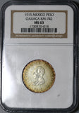 1915 NGC MS 63 Oaxaca 1 Peso Mexico Revolution Silver 6th Bust Coin (20110901C)
