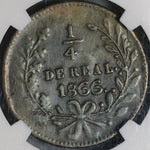 1866 NGC XF Sinaloa 1/4 Real Un Quarto Mexico Culiacan State Coin (23041001C)