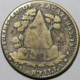 1852 Mexico 1/4 Real Una Quartilla AVF Zacatecas Coin (20060502R)