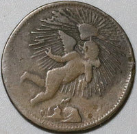 1846 Zacatecas 1/8 Real Mexico State AVF Octavo Rare Copper Coin (21030702R)