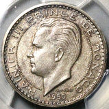 1950 PCGS SP 64 Monaco Piedfort Essai 50 Francs Silver Rainier Specimen Coin (22091301C)