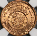 1962 NGC MS 65 RED Mozambique 1 Escudo Portugal Africa Colony Coin (21090404C)