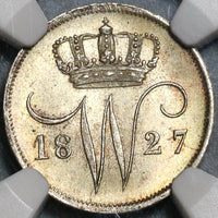 1827 NGC MS 66 Netherlands 10 Cents Mint State Silver Coin POP 3/0 (16120603C) 20021603C