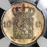 1827 NGC MS 66 Netherlands 10 Cents Mint State Silver Coin POP 3/0 (16120603C) 20021603C