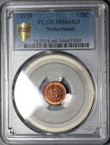 1906 NGC MS 66 RD Netherlands 1/2 Cent Coin Full RED (19112401C)