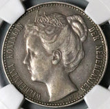 1906 NGC XF 40 Netherlands 1 Gulden Wilhelmina Rare Silver Coin (23031701C)