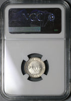 1936 NGC MS 64 Nicaragua Silver 10 Centavos Volcanos Sun Cordoba Coin (21031601C)
