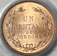 1940 PCGS MS 64 Red Nicaragua 1 Centavo Volcanos Coin Full Red (21012004D)